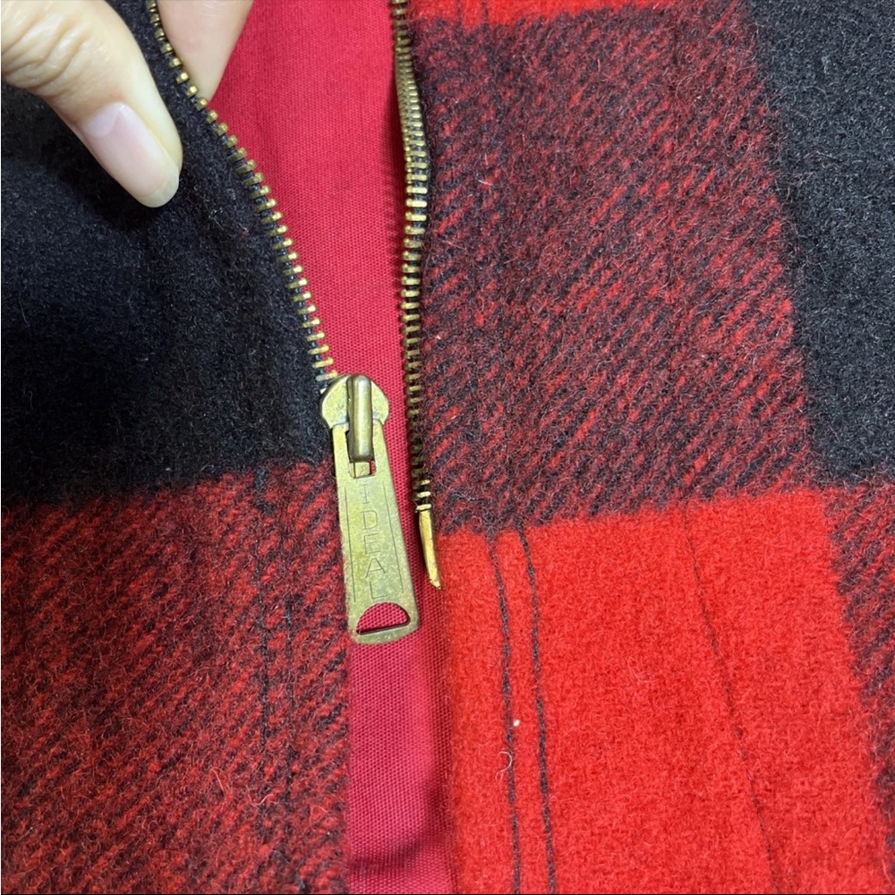 Vintage 60s Woolrich Red Buffalo Plaid Wool Jacket‎ Coat Mackinaw Medium - Picture 3 of 16
